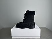 Okify Celine Suede Ankle Boots With Fur Trim In Black - 1