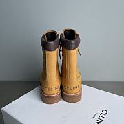 Okify Celine Suede Ankle Boots With Fur Trim In Yellow  - 6