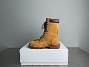Okify Celine Suede Ankle Boots With Fur Trim In Yellow  - 1