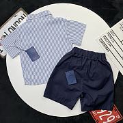 Okify Prada Set Of Blue Shirt And Shorts For Kids  - 4