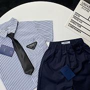 Okify Prada Set Of Blue Shirt And Shorts For Kids  - 2