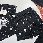 Okify Dior Set Of Black Star Polo And Shorts For Kids - 3