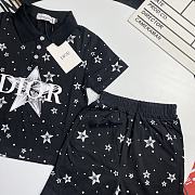 Okify Dior Set Of Black Star Polo And Shorts For Kids - 6