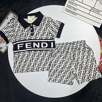 Okify Fendi Set Of Polo And Shorts For Kids
