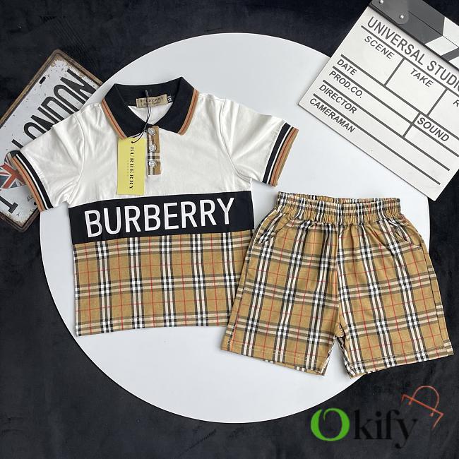 Okify Burberry Set Of Polo And Shorts For Kids - 1