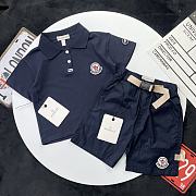Okify Monclef Set Of Dark Blue Polo And Shorts For Kids - 1