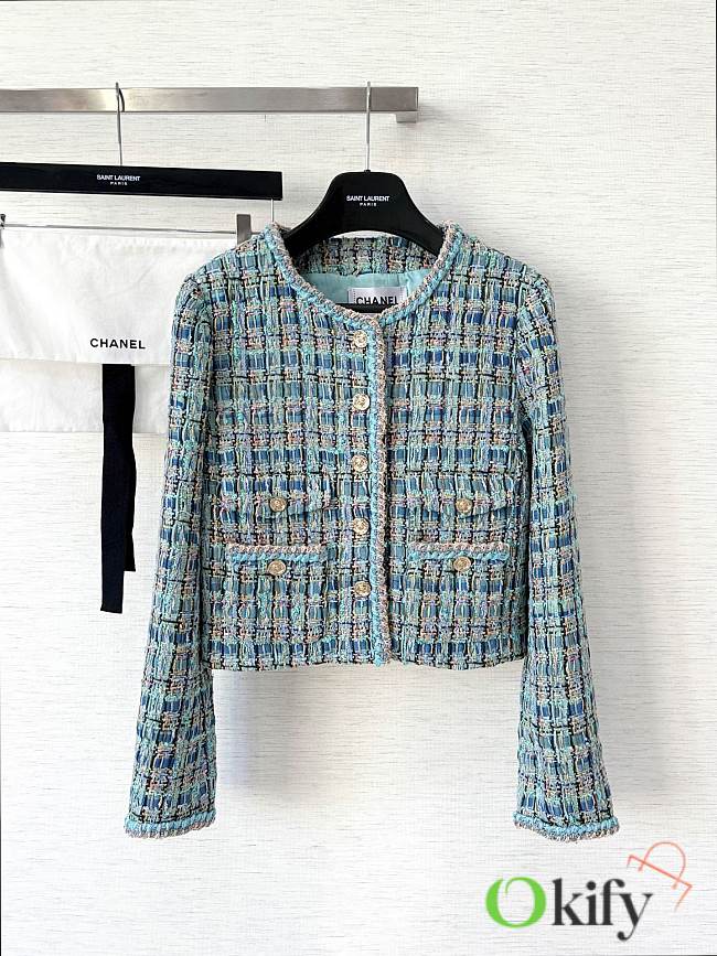 Okify CC Blue Tweed Jacket  - 1