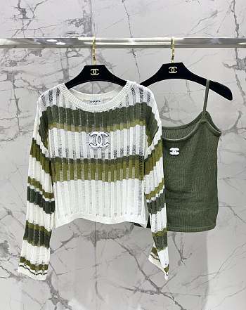 Okify CC Set Of Green Knit Sweater
