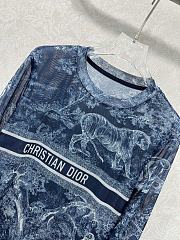 Okify Dior Mesh Bottoming Shirt In Blue  - 5