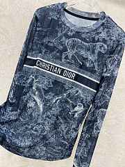 Okify Dior Mesh Bottoming Shirt In Blue  - 4