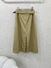 Okify Dior Double-Breasted Belted Trench Skirt In Classic Beige  - 5