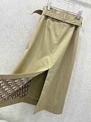 Okify Dior Double-Breasted Belted Trench Skirt In Classic Beige  - 4