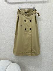 Okify Dior Double-Breasted Belted Trench Skirt In Classic Beige  - 1