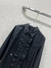 Okify Dior Black Ruffle-Front Shirt  - 6