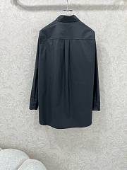 Okify Dior Black Ruffle-Front Shirt  - 5