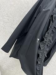 Okify Dior Black Ruffle-Front Shirt  - 3