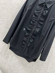 Okify Dior Black Ruffle-Front Shirt  - 2