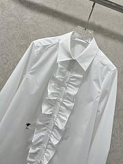Okify Dior White Ruffle-Front Shirt  - 6