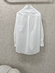 Okify Dior White Ruffle-Front Shirt  - 4