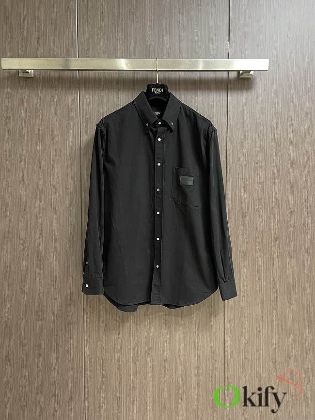 Okify Fendi Black Cotton Silk Shirt  - 1