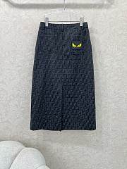 Okify Fendi Black Long Skirt  - 2