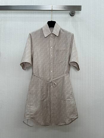 Okify Fendi Beige Shirt Dress