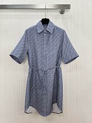 Okify Fendi Blue Shirt Dress - 1