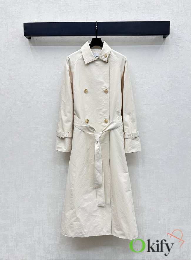 Okify MaxMara White Belt Trench Coat  - 1