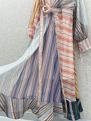 Okify Zimmerman Multicolor Striped Midi Shirt Dress  - 4