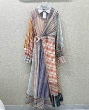 Okify Zimmerman Multicolor Striped Midi Shirt Dress  - 1