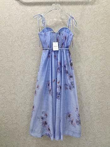 Okify Zimmerman Purple Floral Print Halter Dress