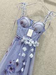 Okify Zimmerman Purple Floral Print Halter Dress - 3