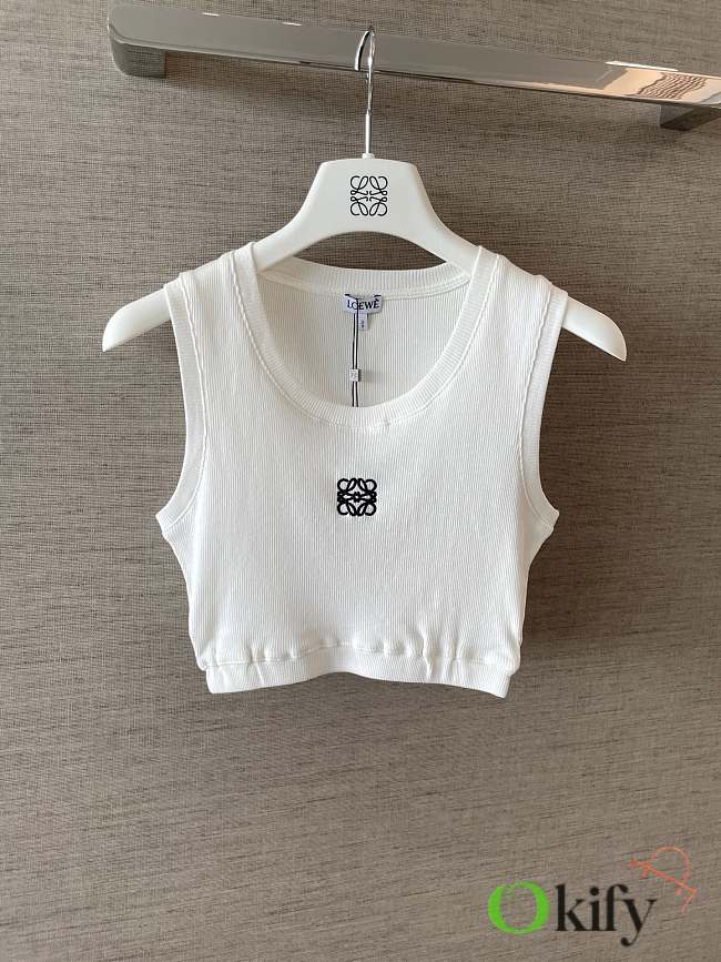 Okify Loewe White Crop Top  - 1