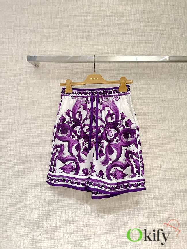 Okify Dolce & Gabbana Purple Shorts - 1