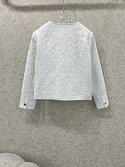Okify Celine Twill Cotton Jacquard Jacket In White  - 4