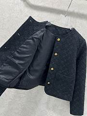 Okify Celine Twill Cotton Jacquard Jacket In Black  - 4