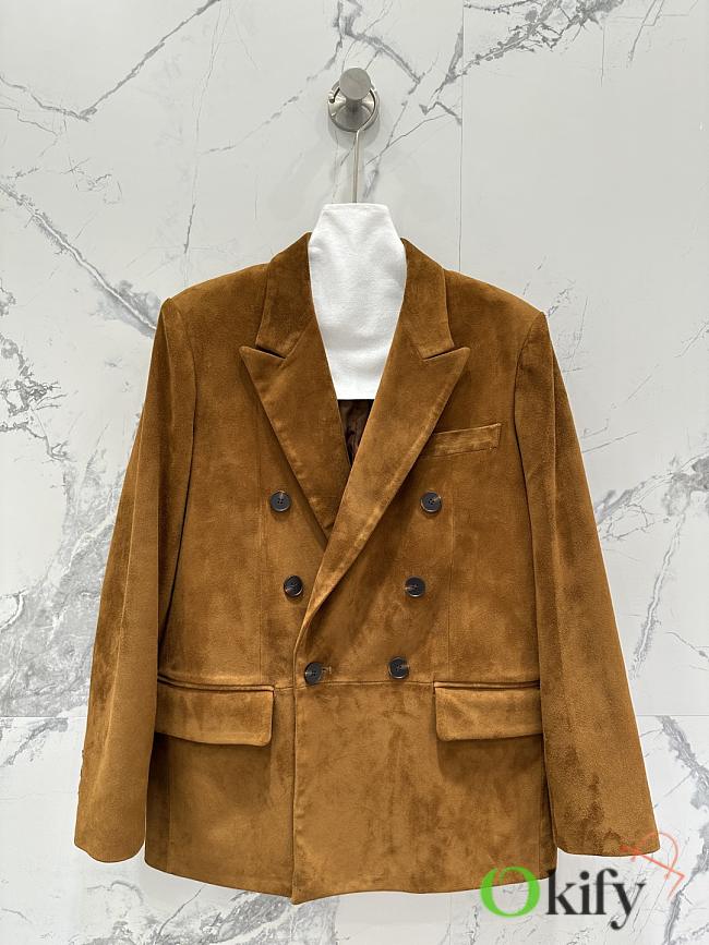 Okify YSL Brown Suede Vest Jacket - 1