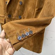 Okify YSL Brown Suede Vest Jacket - 4