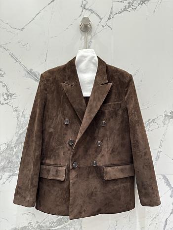 Okify YSL Dark Brown Suede Vest Jacket