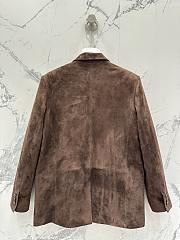 Okify YSL Dark Brown Suede Vest Jacket - 6