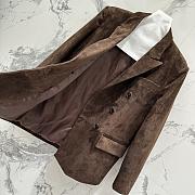 Okify YSL Dark Brown Suede Vest Jacket - 5