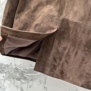 Okify YSL Dark Brown Suede Vest Jacket - 3