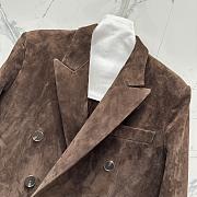 Okify YSL Dark Brown Suede Vest Jacket - 4