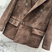 Okify YSL Dark Brown Suede Vest Jacket - 2