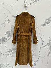 Okify YSL Brown Suede Trench Coat  - 6