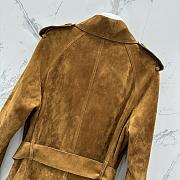 Okify YSL Brown Suede Trench Coat  - 3