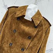 Okify YSL Brown Suede Trench Coat  - 2