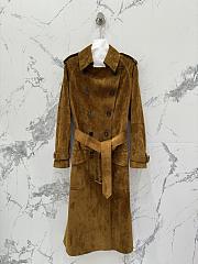 Okify YSL Brown Suede Trench Coat  - 1
