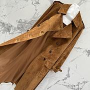 Okify YSL Dark Brown Suede Trench Coat  - 6