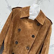 Okify YSL Dark Brown Suede Trench Coat  - 3